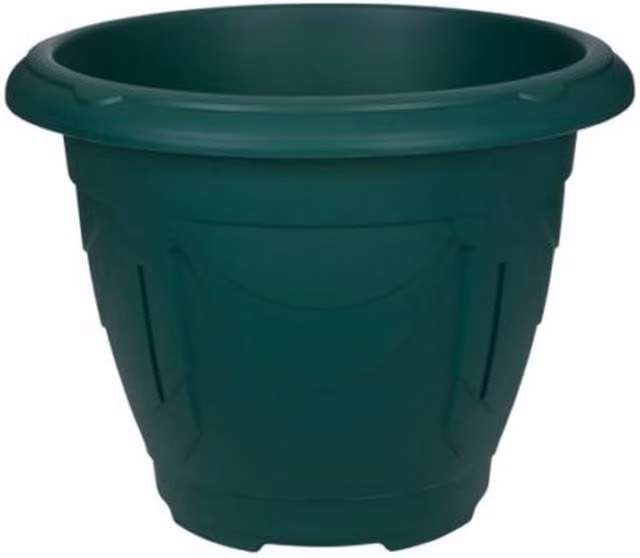Whitefurze Green Round Venetian Decorative Plastic Garden Planter Pot