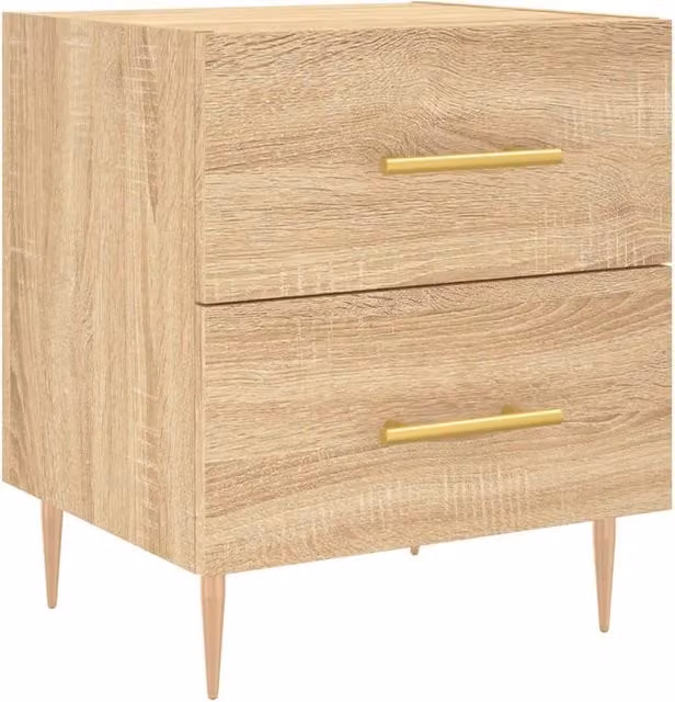 Berkfield Home Sonoma Oak Bedside Cabinet in Tan, W/D/H: 40 x 35 x 47.5 cm