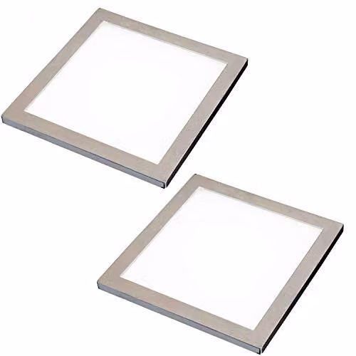 Loops 2 Pack Square LED Under Cabinet Kitchen Light and Driver Kit in Silver with Warm White Light