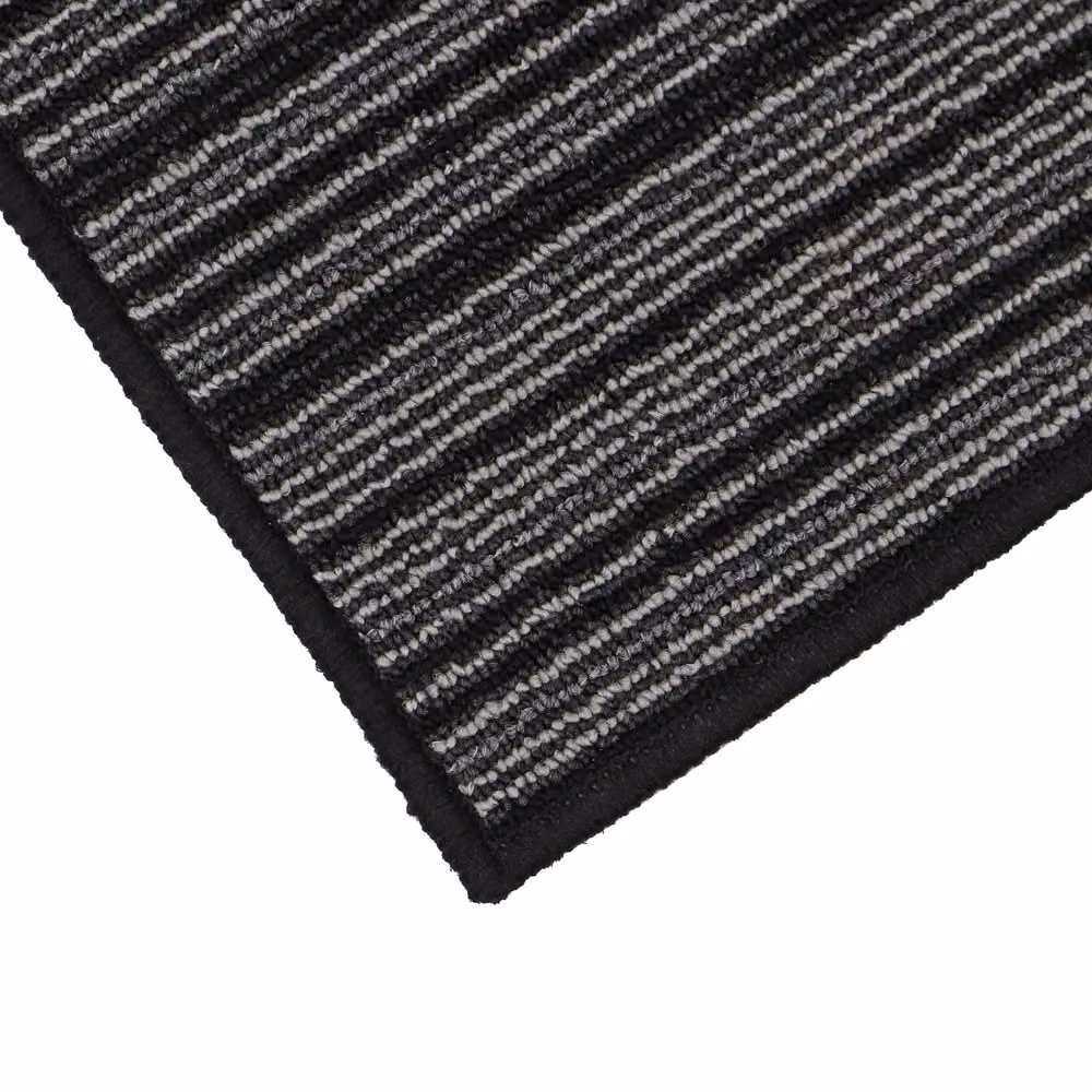 JVL Arona Machine Washable Striped Latex Backed Doormat, Black, W: 50 cm, D: 80 cm – 3