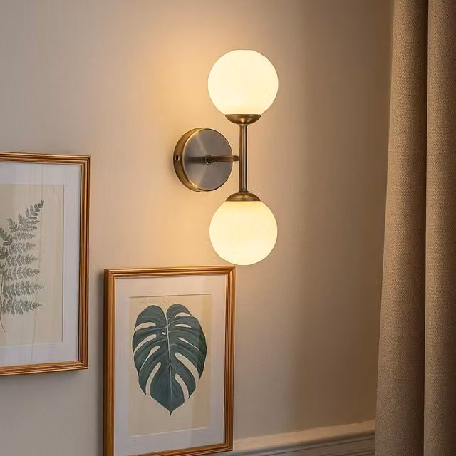 Pagazzi Lighting Lior 2-Light Wall Light in Gold and Antique Brass
