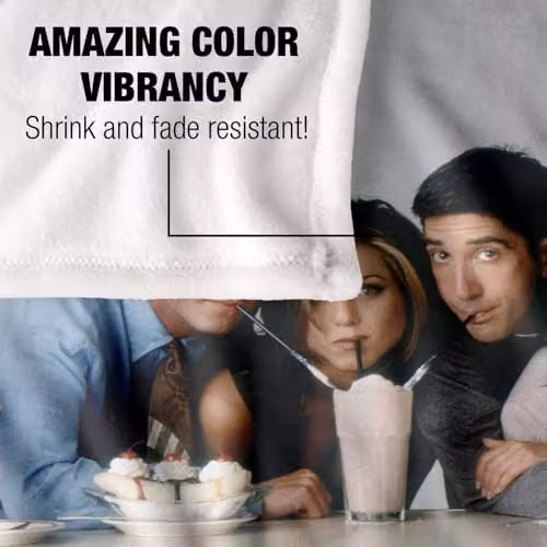 Warner Bros. Friends Milkshake Silky Touch Super Soft Fleece Throw Blanket, Multicolour, W x D: 152.4 x 152.4 cm – 3