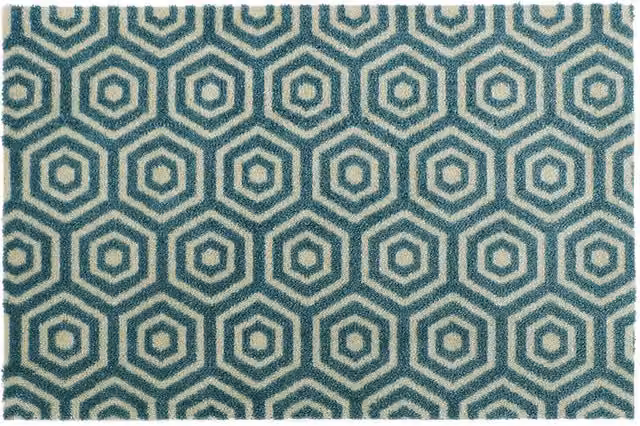 JVL Mega Machine Washable Non-Slip Doormat, Blue, W: 50 cm, D: 75 cm – 1