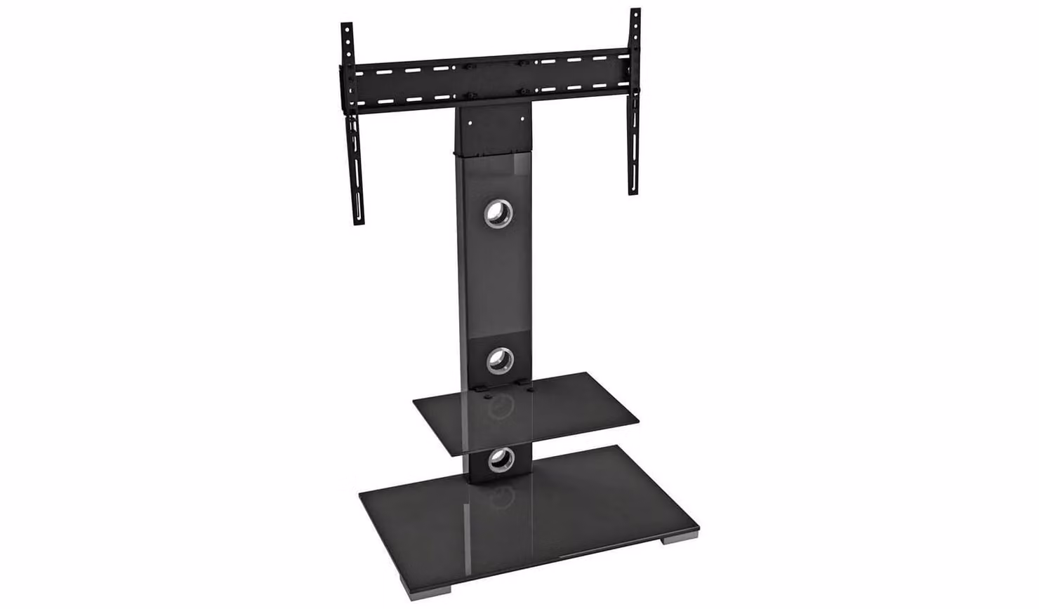 AVF Modern Black Glass Media Storage TV Stand for up to 65 Inch Screens W/D/H: 117.7 x 44.7 x 70.0 cm
