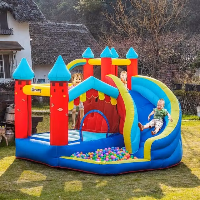 Chilli Seating Kids Bouncy Castle with Slide in Multi Colour