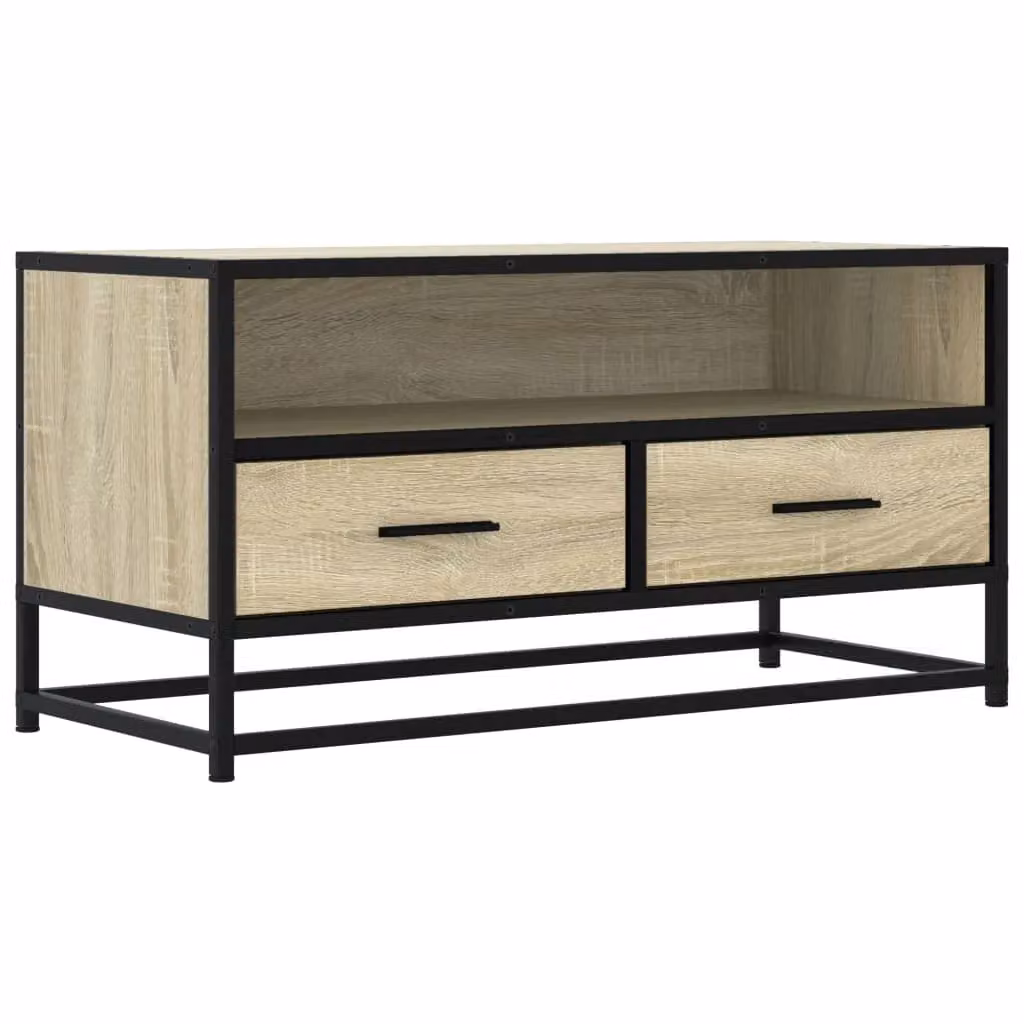 Berkfield Home Sonoma Oak TV Cabinet in Brown, W/D/H: 80 x 40 x 34.5 cm – 2