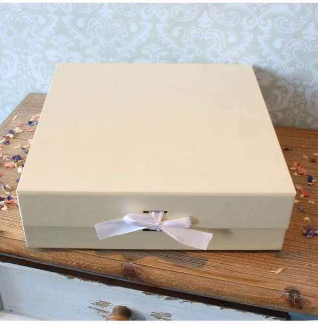 KDMD Large Cream Cardboard Keepsake Box – 1