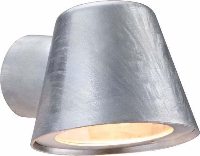 Nordlux Aleria Outdoor Wall Light in Silver Galvanised Steel with GU10 Socket, IP44 Rated and Saltwater Resistant
