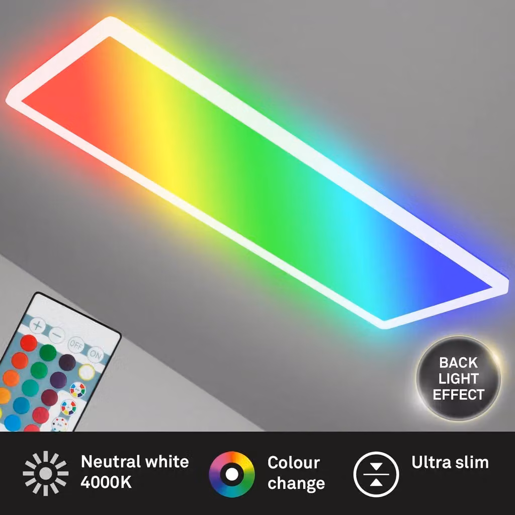 Briloner White Ultraslim RGBW 22W LED Backlight Panel for Ceiling and Cove Lighting – 2