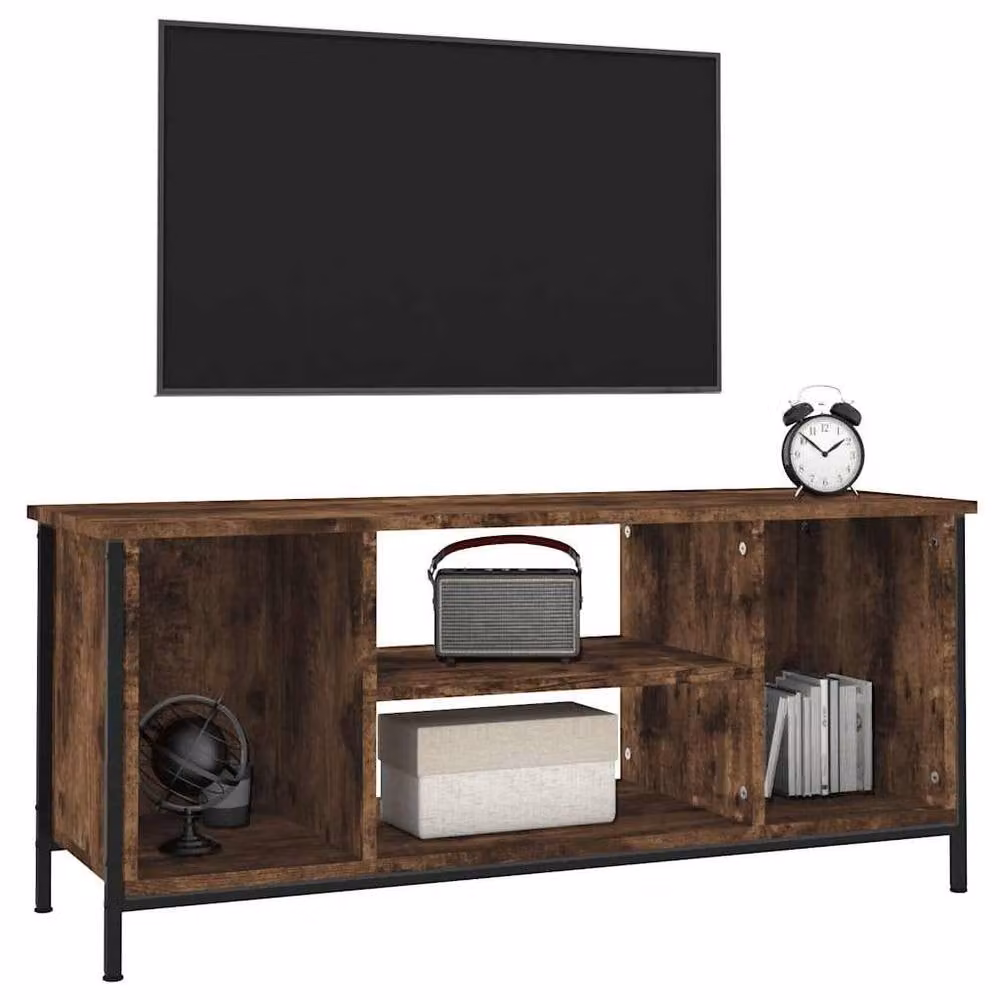 Berkfield Home TV Cabinet in Smoked Oak Brown, W/D/H: 102 x 35 x 45 cm – 3