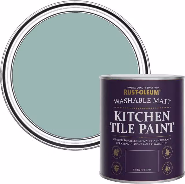 Rust-Oleum Kitchen Tile Paint Matt in Coastal Blue, 750ml
