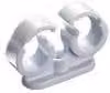 Primaflow White Double Copper Tube Pipe Locking Clips, 15mm, Pack of 50
