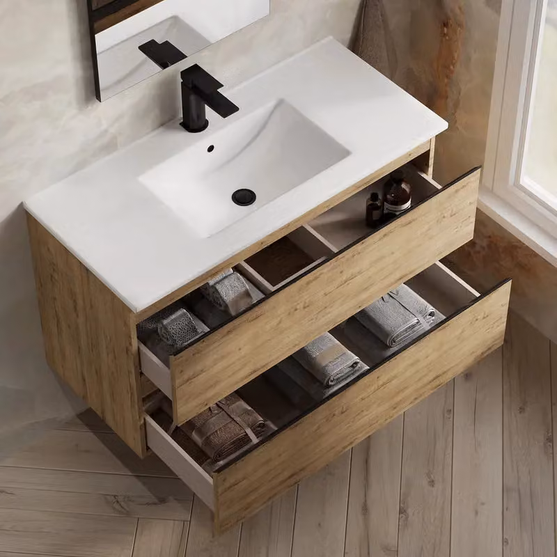 Banyetti Vatilla 1000mm Wall Hung Vanity Unit with Lira Basin in Ostippo Light Oak – 3