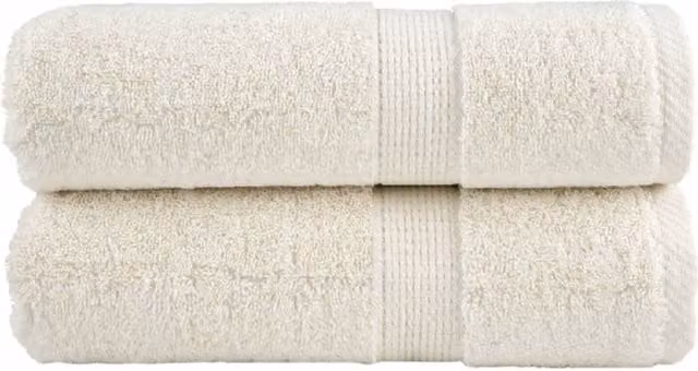 Berkfield Home SOLUND Premium Cotton Soap Towels, Beige, 2 Pack, W/D/H: 30 x 30 x 30 cm, 600 gsm