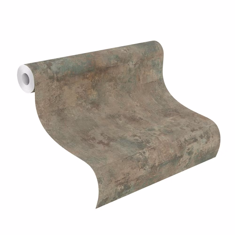 Rasch Atlas Self-Adhesive Non-Woven Wallpaper in Green, Brown and Grey with Abstract Industrial Design – 2