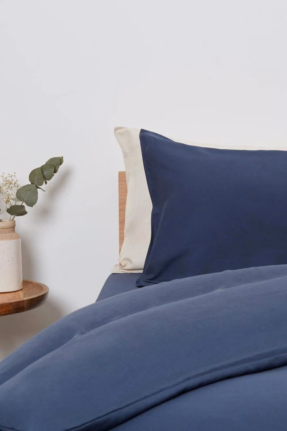 Panda London Bamboo and French Linen Pillowcases, 2-Pack, Blue, W/H: 75 x 50 cm – 3