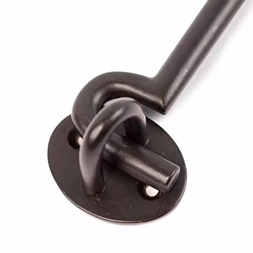 Hammer and Tongs Rustic Iron Cabin Hook and Eye, Matt Black, Pack of 2, Width: 16.5 cm – 3