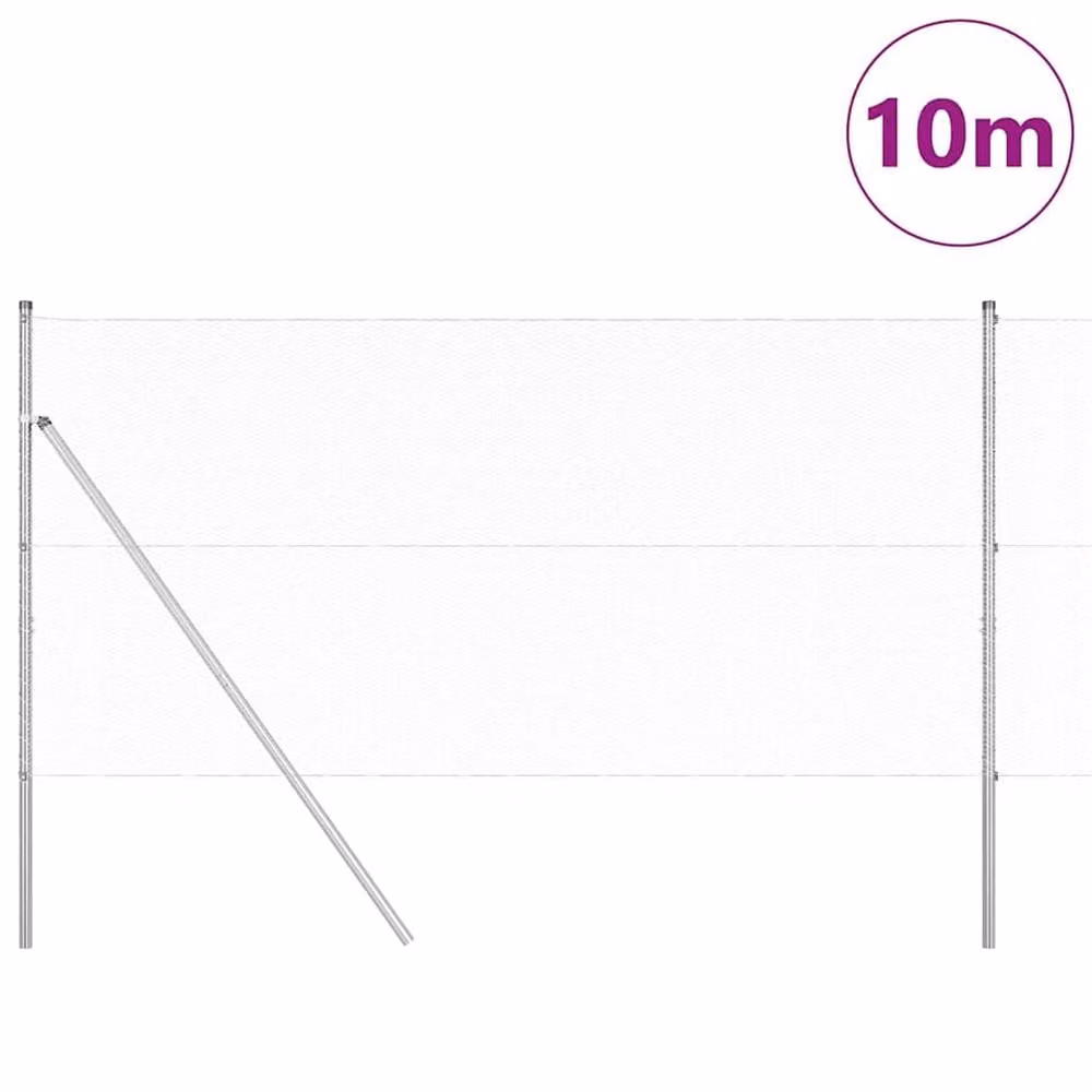 Berkfield Home Hexagon Fence in Silver Galvanised Steel, H: 120 cm x W: 10 m – 2