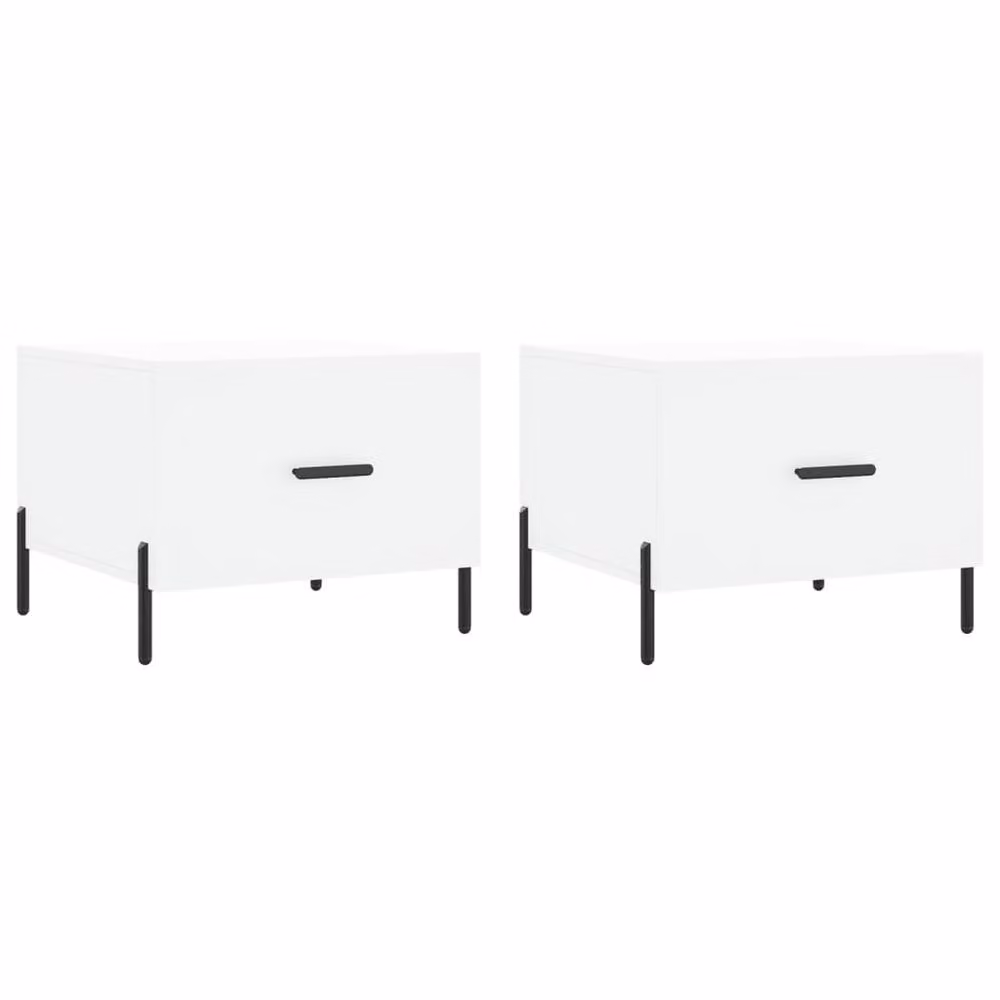 Berkfield Home Set of 2 White Decorative Coffee Tables, W/D/H: 50 x 50 x 40 cm – 2