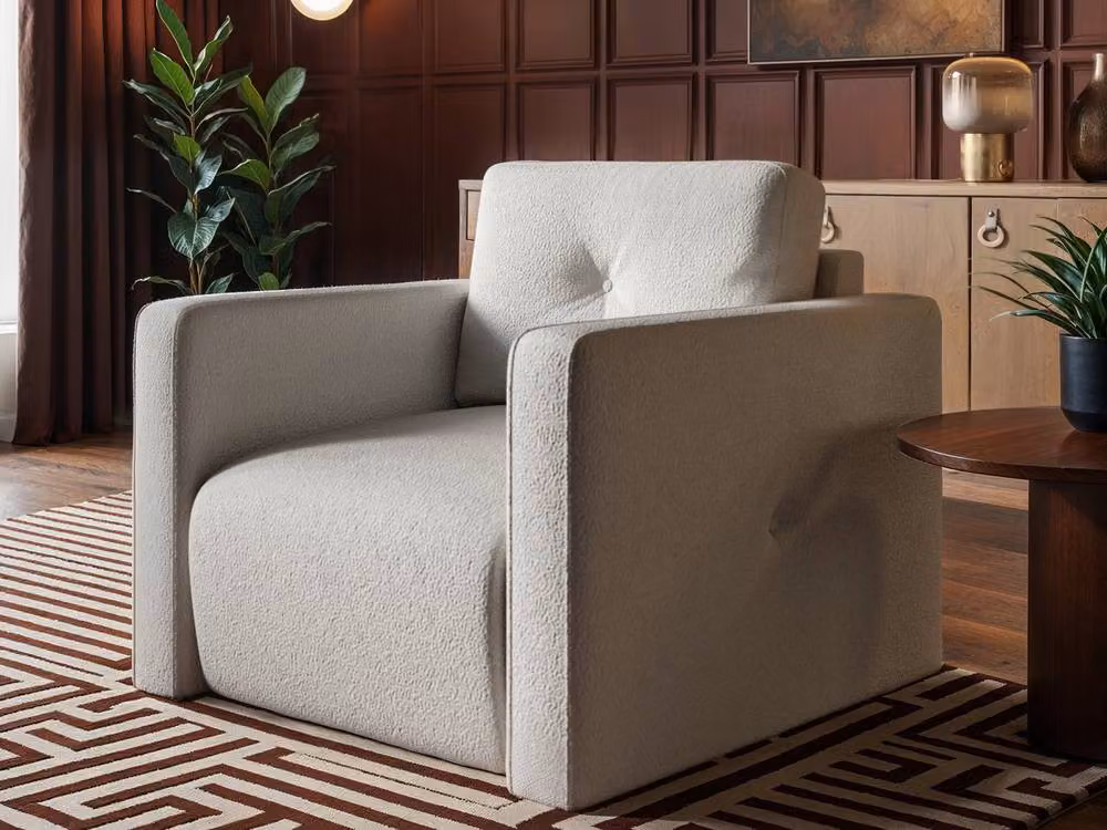 Solace+Co Wilfie Modern Bouclé Armchair in Beige – 2
