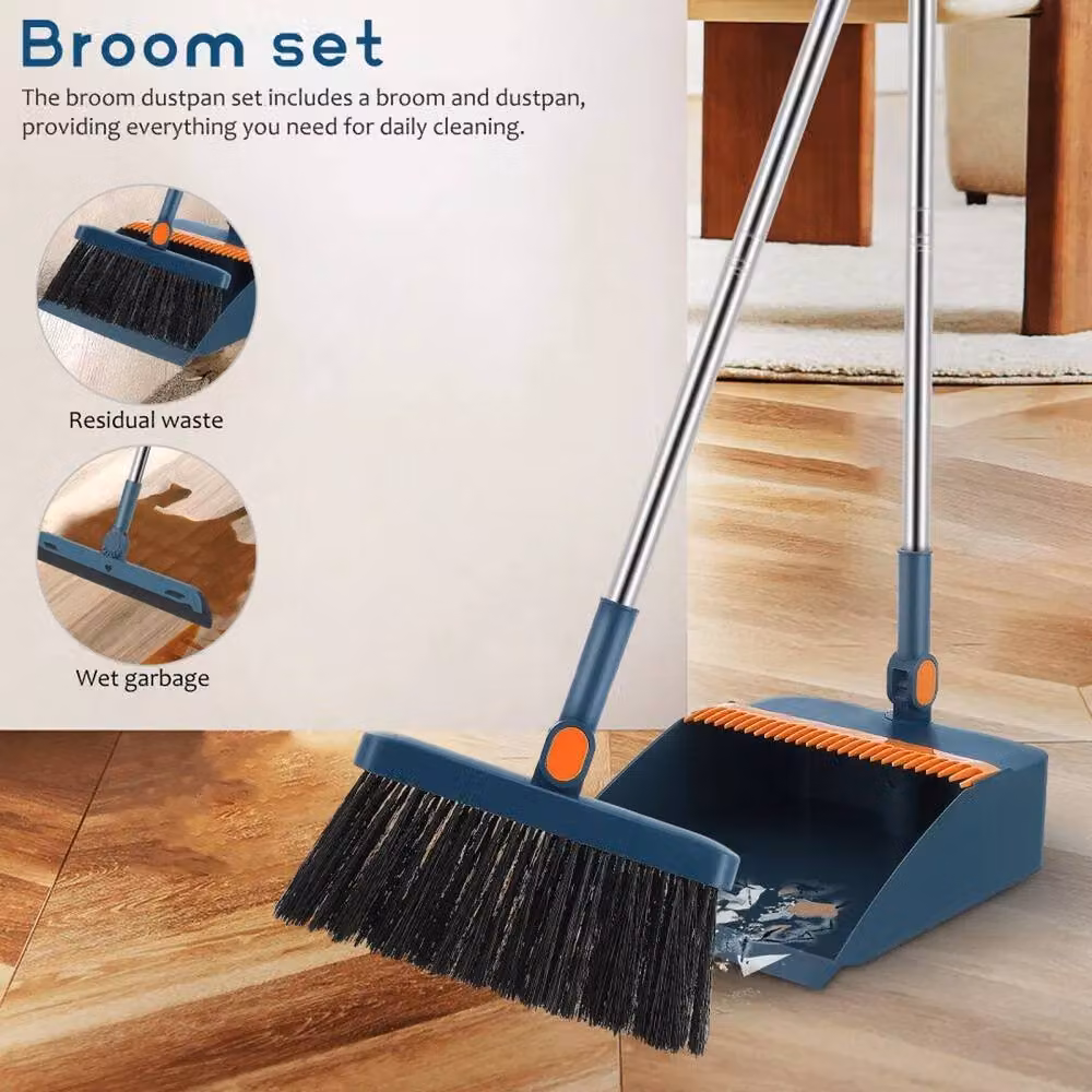 SPETLEK UK 3-Piece Long Handled Dustpan and Brush Set in Blue – 4