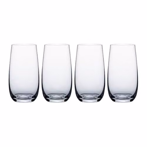 Rayware Ravenhead Kings Set of 4 Transparent Glass Tumblers, 510ml