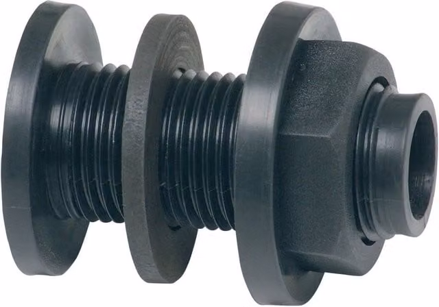 Plasson Threaded PP Tank Connector 3/4 inch BSP Grey PT0516V9007