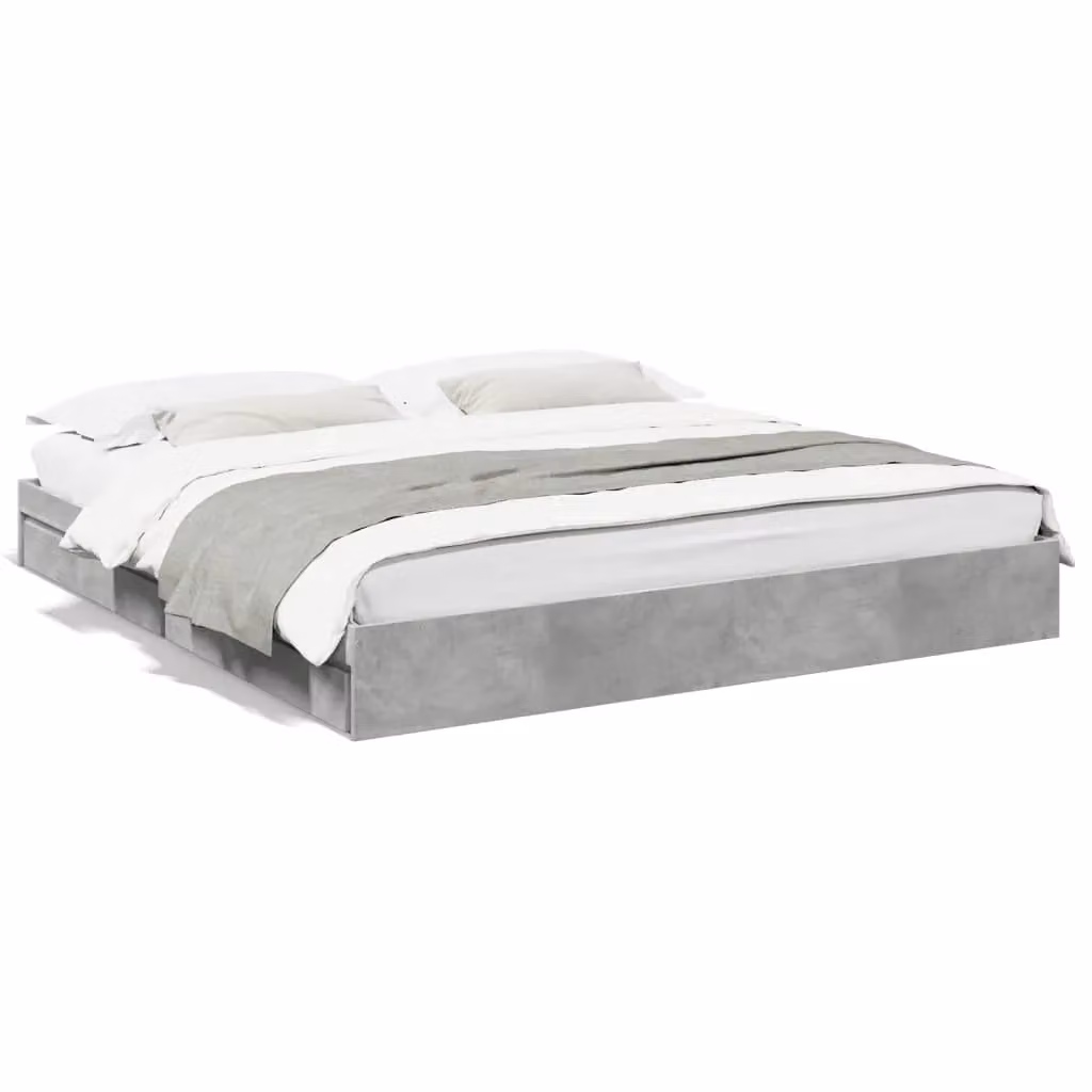 Berkfield Home Super King Bed Frame with Drawers in Concrete Grey, 180 x 200 cm – 2