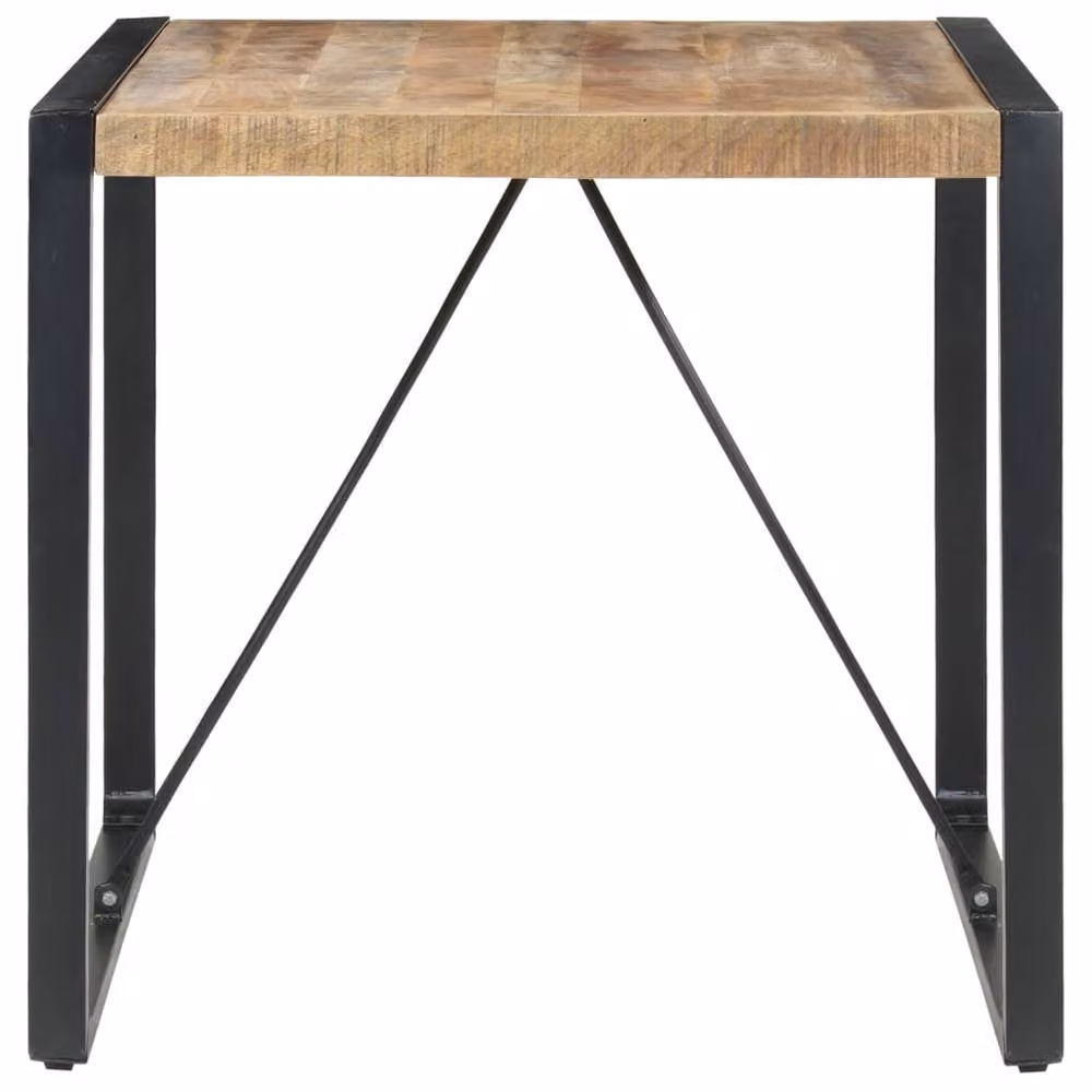 Berkfield Home Square Dining Table in Brown Rough Mango Wood, W/D/H: 80 x 80 x 75 cm – 1