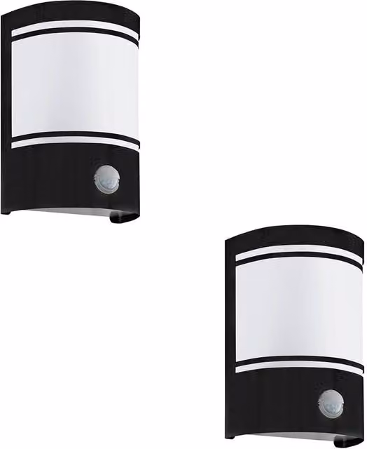 Loops Pack of 2 Modern Black Wall Lights with E27 Bulb Holder – 1