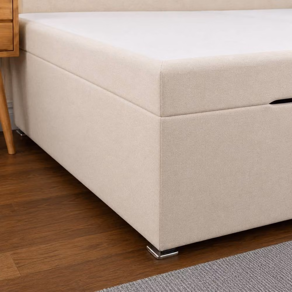 Soft Snooze Beds Modern Ottoman Storage Bed with Panelled Headboard in Pink, W/D/H: 180 x 200 cm – 2