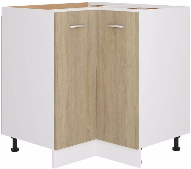 Berkfield Home Modern Corner Kitchen Bottom Cabinet in Sonoma Oak, W/D/H: 75.5 x 75.5 x 80.5 cm
