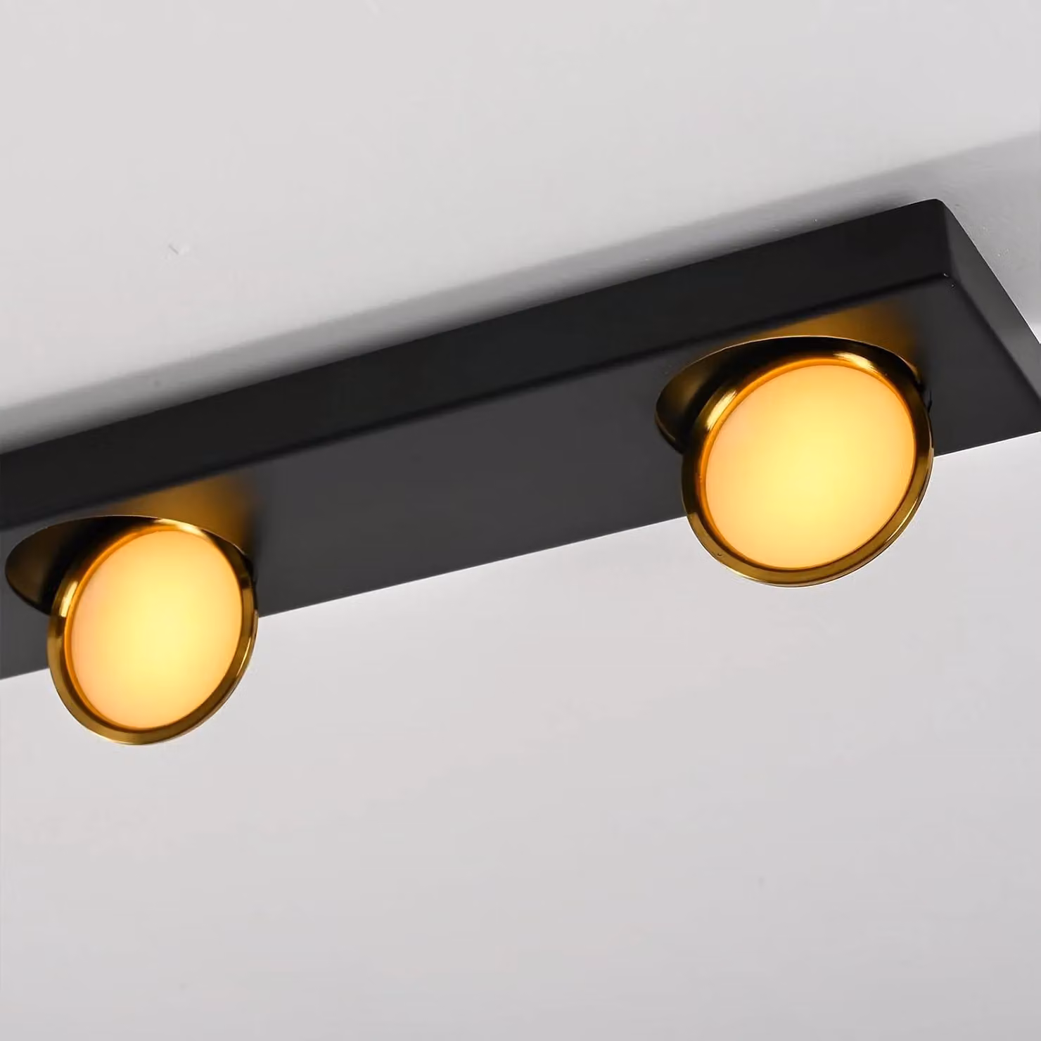 Garwarm 24W Dimmable LED Ceiling Light with 4 Adjustable Rotatable Lights in Black and Gold/Brass – 6