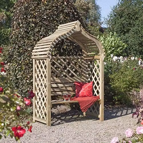 Rowlinson Jaipur Arbour Double Seat in Brown, W: 133 cm, H: 207.5 cm, D: 80 cm