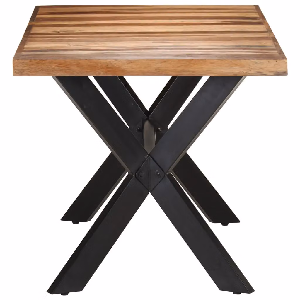 Berkfield Home Rectangular Solid Wood Dining Table in Brown, W/D/H: 160 x 80 x 75 cm – 3