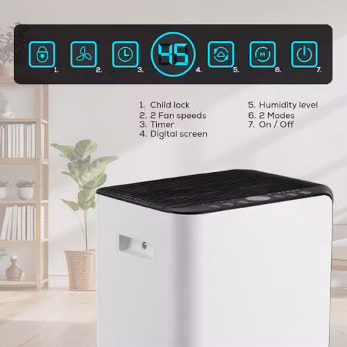 TCP Smart 20L Wi-Fi Dehumidifier with App Control and Continuous Drain, White – 3