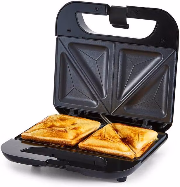 Geepas 2 Slice Sandwich Toaster with Non-Stick Plates and Cable Storage, 750W, Black – 1
