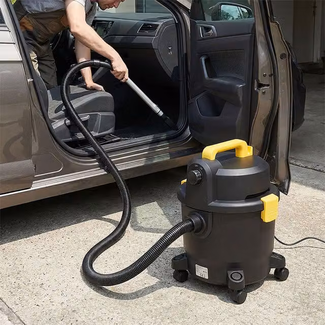 Spector Wet and Dry Cylinder Vacuum Cleaner, 15L, Black Plastic with HEPA H13 Filter and Extension Pole