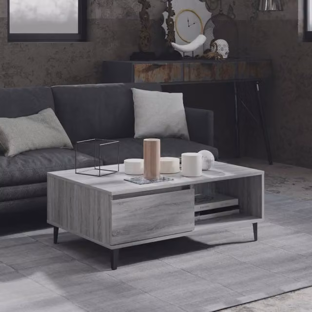 Berkfield Home Grey Sonoma Coffee Table W: 90 cm, D: 60 cm, H: 35 cm