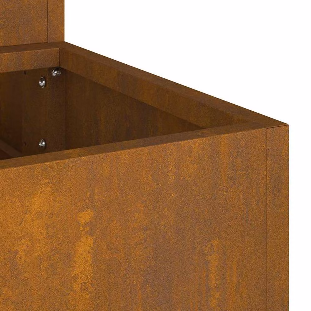 Berkfield Home 3-Tier Weathering Steel Garden Planter, Brown, W/D/H: 90 x 90 x 35 cm – 4