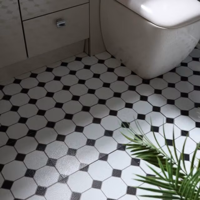 Floor Pops Hudson Self-adhesive Vinyl Floor Tiles in White