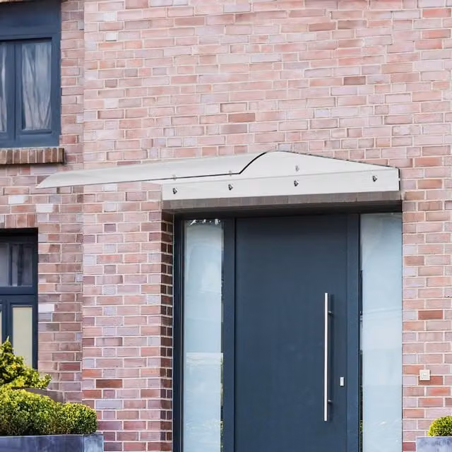 Breeins Frosted Door Canopy Awning in White, W: 120 cm, D: 40 cm
