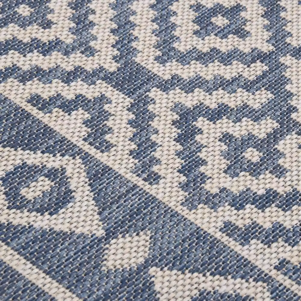 Berkfield Home Blue Striped Outdoor Flatweave Rug, W/D/H: 80 x 250 cm – 4