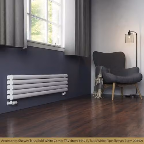 UK Radiators Omeara Axis White Elliptical Tube Horizontal Designer Double Panel Radiator W: 160 cm, H: 29 cm – 2