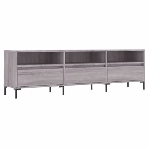 vidaXL Modern TV Cabinet in Grey Sonoma, W: 150 cm, D: 30 cm, H: 44.5 cm