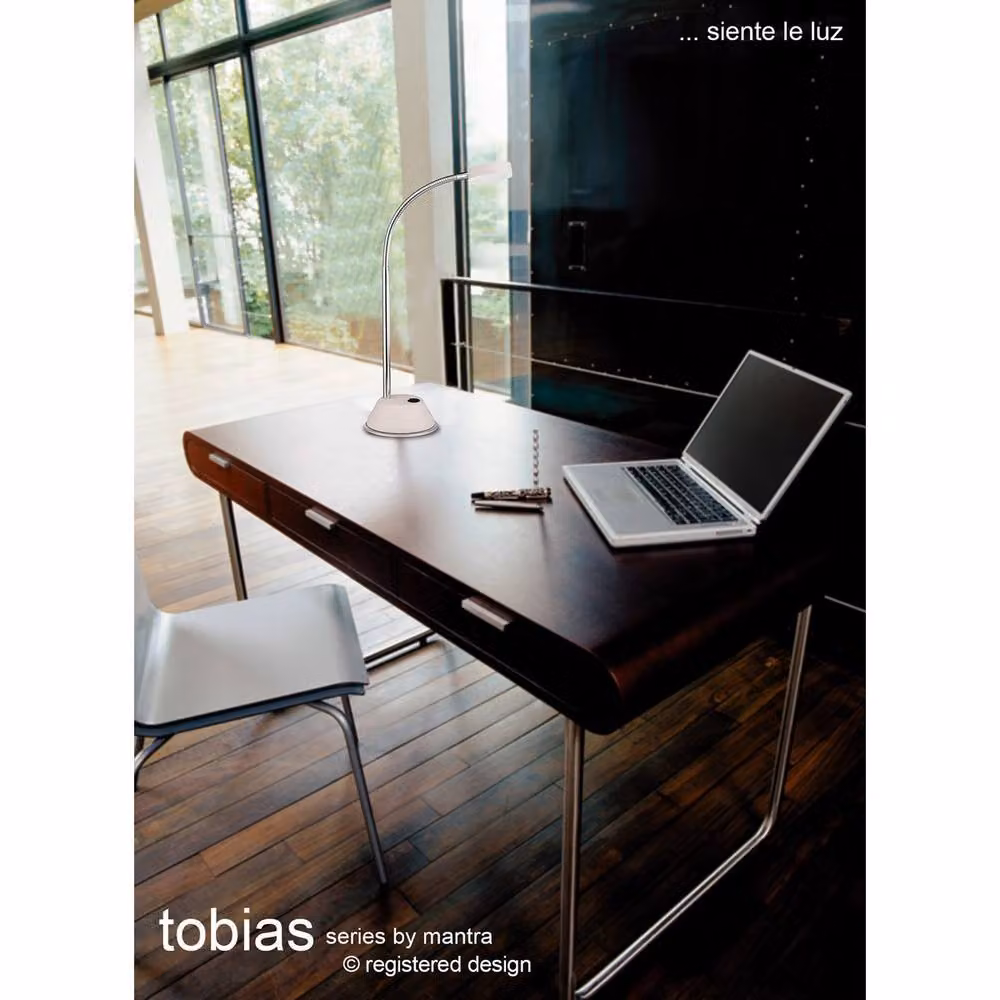 Netlighting Tobias LED Table Lamp in Matt Black and Chrome with Frosted Acrylic, 3W, 300lm, 3000K Warm White – 2
