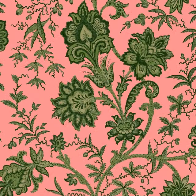 House of Hackney INDIENNE Floral Ethnic Wallpaper Sample in Pink