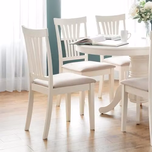 Julian Bowen Stanmore Set of 2 Upholstered Dining Chairs in White, Taupe or Grey