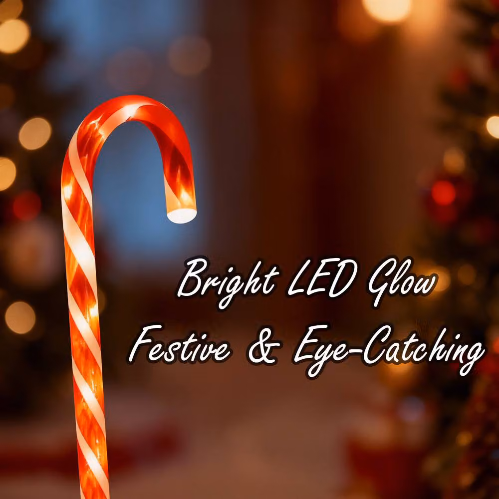 Shatchi Red Candy Cane LED Christmas Lights with Timer, 45 LEDs, 55 cm – 3