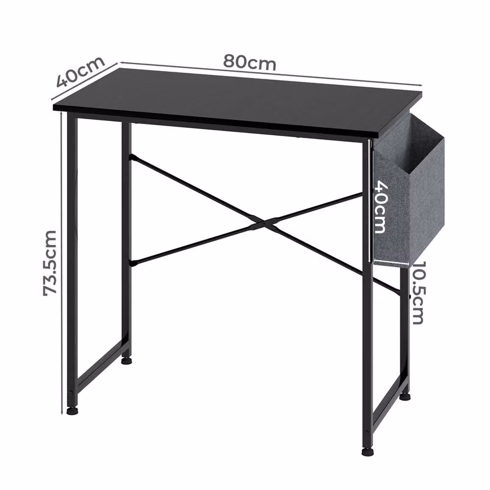 Levede Black Gaming and Office Desk with Matt MDF Laminate Top and Metal Frame – 4